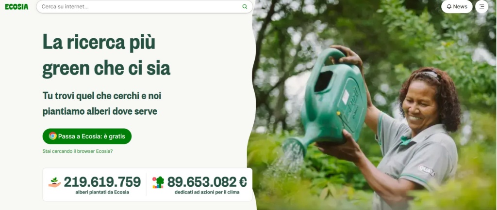 ecosia homepage