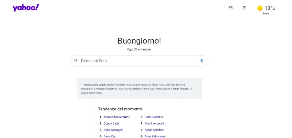 homepage di yahoo