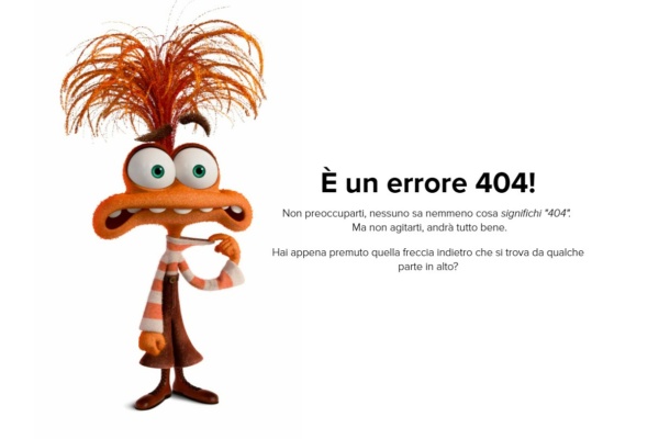 pagina 404 del sito pixar
